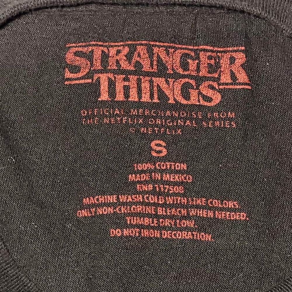 Stranger Things Netflix Black Graphic Tee Shirt Unisex Size S - Picture 3 of 6
